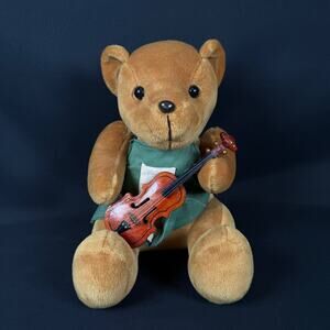 9,5" Vintage 1996 Kings Land Plush Bear W/ Violin children toy
